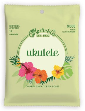 Martin Ukulele Strings M600 Clear Fluorocarbon for Soprano/Concert