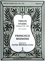 Mignone | Twelve Etudes for Solo Guitar, Vol. 2