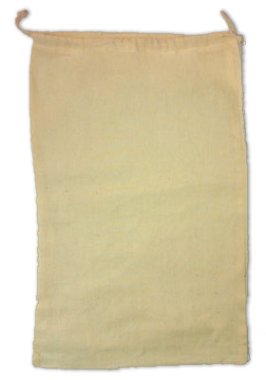 Muslin carry bag with drawstring, 10 x 16 inches