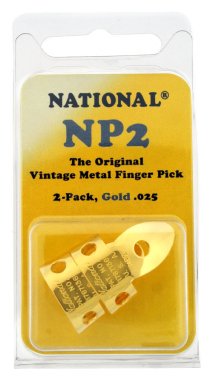National Metal Finger Pick NP2G-2PK, Gold-Plated Nickel Silver, 2 Pack