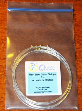 Oasis Corrosion Protected Plain Steel Guitar String .011, Pack of 10