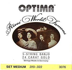 Optima 24 Carat Gold Rives' World Famous 5-String Banjo Strings 10-22