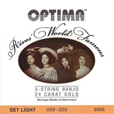 Optima 24 Carat Gold Rives' World Famous 5-String Banjo Strings 9-20