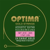 Optima 24K Gold Plated Acoustic Guitar 12 String 10-45