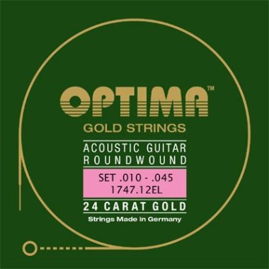 Optima 24K Gold Plated Acoustic Guitar 12 String 10-45
