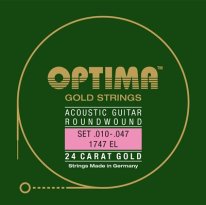 Optima 24K Gold Plated Acoustic Guitar Strings 10-47