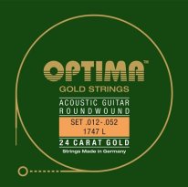 Optima 24K Gold Plated Acoustic Guitar Strings 12-52