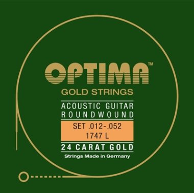Optima 24K Gold Plated Acoustic Guitar Strings 12-52