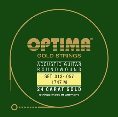 Optima 24K Gold Plated Acoustic Guitar Strings 13-57