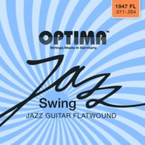 Optima Jazz Swing 1947FL Chrome Flatwound Electric Guitar 11-54