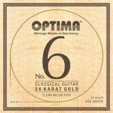 Optima No. 6 GNHTW 24K Gold and Nylon HT Wound 3rd Cl. Strings Full Set