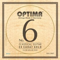Optima No. 6 GNMTW 24K Gold and Nylon Wound 3rd MT Classical Strings, Full Set