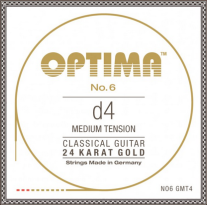 Optima NO6 GMT4 24K Gold Guitar String, Single Wound D