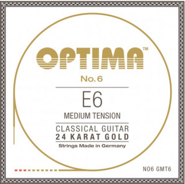 Optima NO6 GMT6 24K Gold Guitar String, Single Wound E]