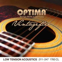 Optima VintageFlex Low Tension Acoustic Guitar Strings, 11-47, Full Set