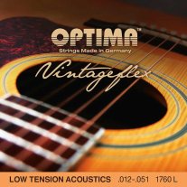 Optima VintageFlex Low Tension Acoustic Guitar Strings, 12-51, Full Set