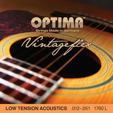 Optima VintageFlex Low Tension Acoustic Guitar Strings, 12-51, Full Set