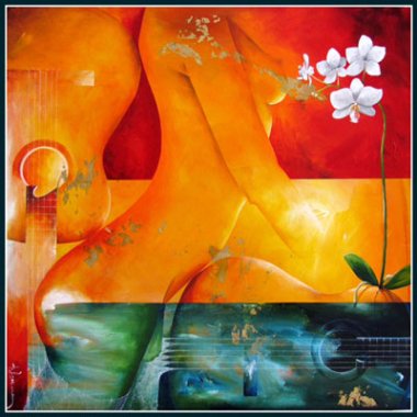 Orchids by Ales Pancner - 20 x 20 (image 14x14)