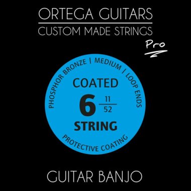 Ortega GBJP-6 Guitar-Banjo Strings, Medium Gauge 6 string, Full set