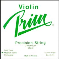 Prim Chromium Steel Violin Set, Medium Tension Ball End