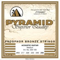 Pyramid Acoustic Guitar Strings Phosphor Bronze Wound Med 13-56