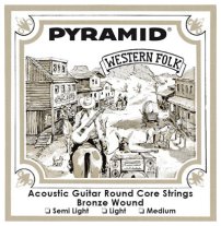 Pyramid Acoustic Guitar Strings Western Folk Round Core Light 12-54