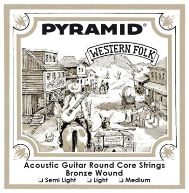 Pyramid Acoustic Guitar Strings Western Folk Round Core Light 12-54