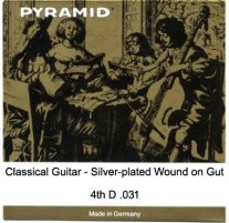 Pyramid Authentic Silver-plated Copper Wound on Gut, .031 D Single