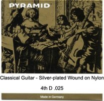 Pyramid Authentic Silver-plated Copper Wound on Silk .025 D Single