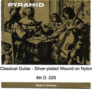 Pyramid Authentic Silver-plated Copper Wound on Silk .025 D Single