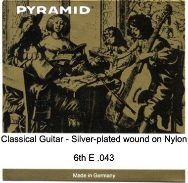Pyramid Authentic Silver-plated Copper Wound on Silk, .043 E Single