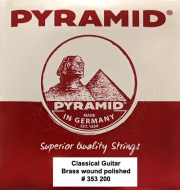 Pyramid Brass Polished MT Classical Guitar Strings, Full Set