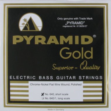 Pyramid Chrome-Nickel Flat Wound 4 String Short 40-100 Beatle Bass