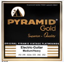 Pyramid Gold Chrome-Nickel Flat Wound Round Core Med/Heavy 12-52