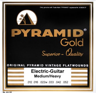 Pyramid Gold Chrome-Nickel Flat Wound Round Core Med/Heavy 12-52