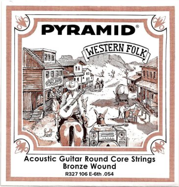 Pyramid R327106 Round Core Bronze Wound E-6th Single String, .054