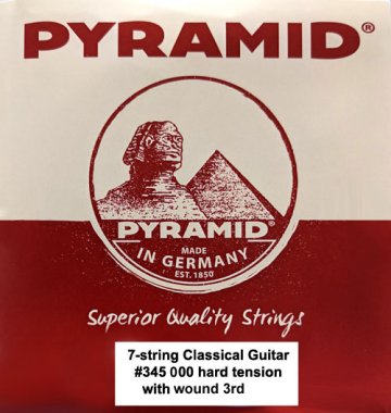 Pyramid Silver Plated Classical 7 String HT wound G Guitar Strings, Full Set