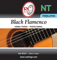 RC Strings BF30T Med-High Black Flamenco Nylon Guitar Strings, TreblePak