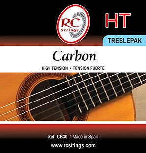 RC Strings CB30 Carbon HT Classical Guitar Strings, TreblePak