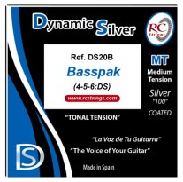 RC Strings DS20B Dynamic Silver MT Classical Guitar Strings, BassPak