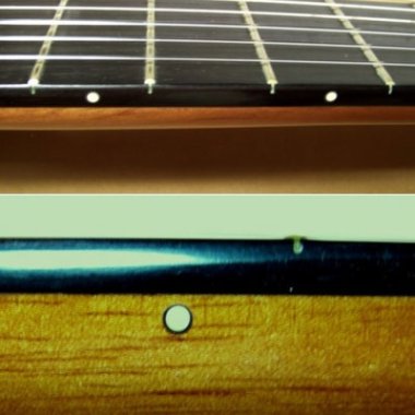 Rosette Ivory Fret Markers with Black Ring, pack of 9 dots