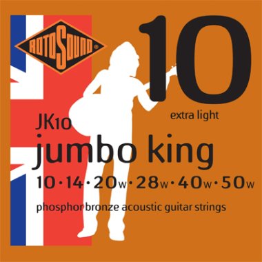 Rotosound JK10 Jumbo King Phosphor Bronze Acoustic Strings 10-50