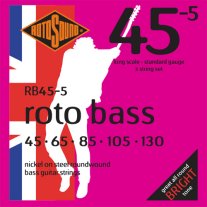 Rotosound RB45-5 Nickel on Steel 5 String Bass Strings, 45-130