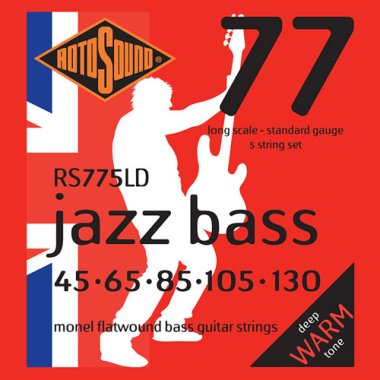Rotosound RS775LD Jazz Bass Monel Flat Wound, 5-String 45-130