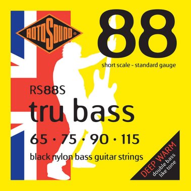 Rotosound RS88S Tru Bass Black Nylon Flatwound Short Scale, 65-115