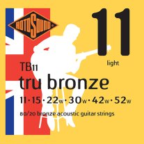 Rotosound TB11 Tru Bronze Acoustic Guitar Strings, Light 11-52
