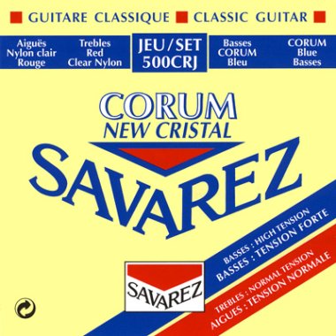 Savarez 500CRJ New Cristal NT / Corum HT Guitar Strings, Full Set