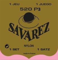 Savarez 520P3 Nylon Wound 3rd/Red Card Basses HT Strings, Full Set