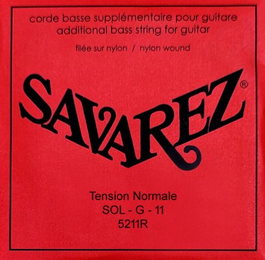 Savarez 5211R 11th string (G) standard tension, Single String, .075 in