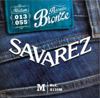 Savarez A130M Acoustic Bronze Med Acoustic Guitar Strings 13-55